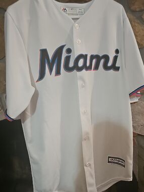 Majestic Miami White Team Baseball Jersey